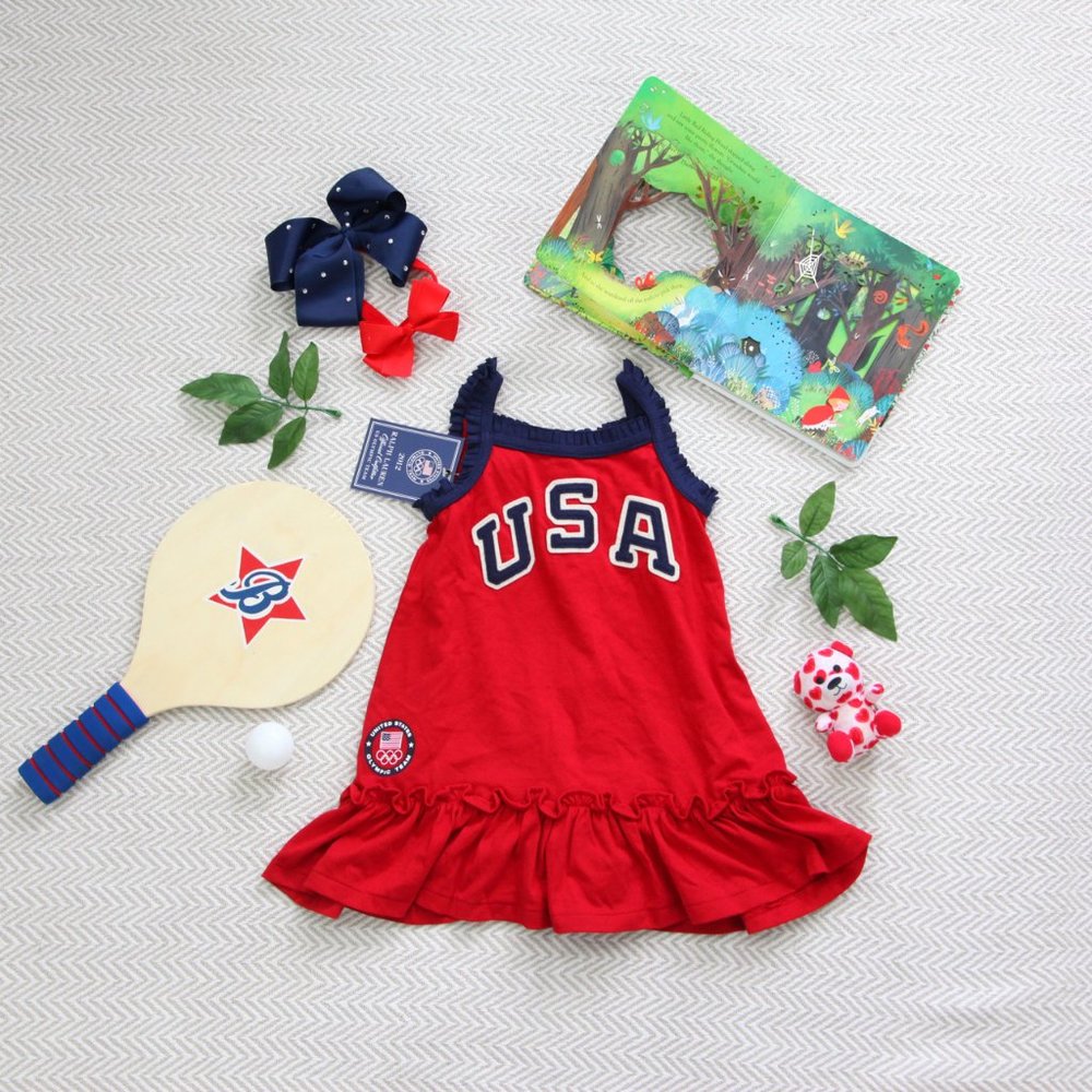 New Red Ralph Lauren USA Olympic Tank Dress